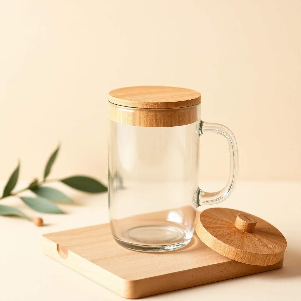 Caneca Double-Wall Vidro & Bambu